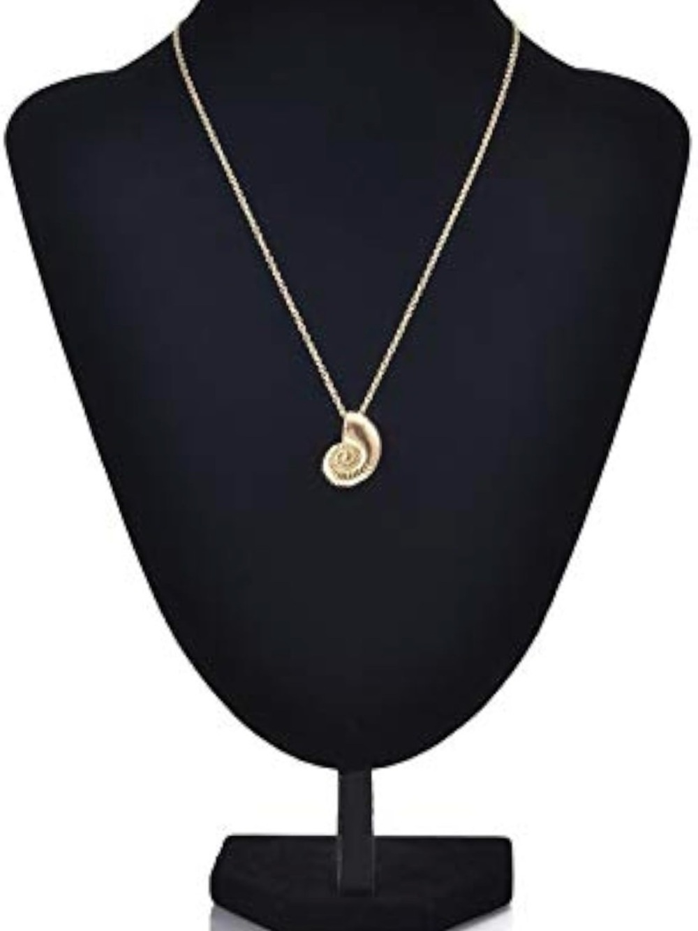 Gold Nautilus Pendant Necklace with Pink Shell Drop Earrings - Women's Jewelry - Picture 4 of 5